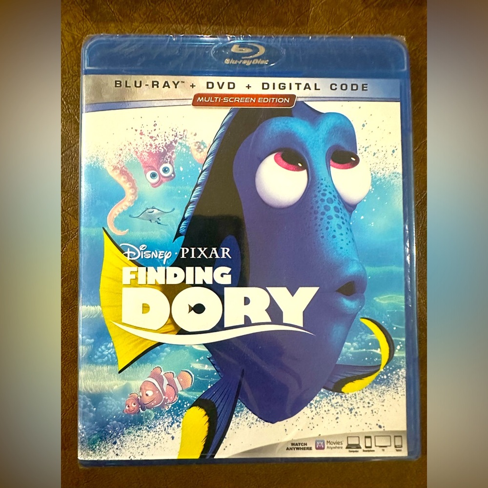 Disney’s Finding Dory DVD, BluRay w/digital code. New in packaging.